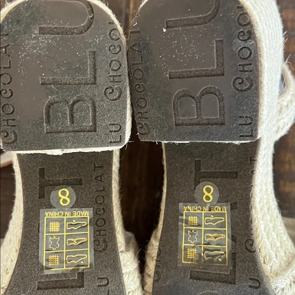 Chocolat Blue Gema Platform Sandals Espadrille Size 8 EUC - Picture 11 of 11